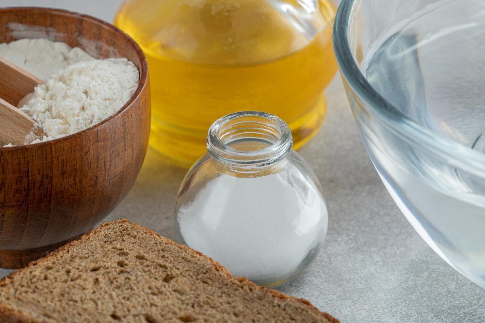 White vinegar and baking soda for unblocking a toilet.